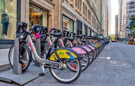 Bicycles for hire in Montreal